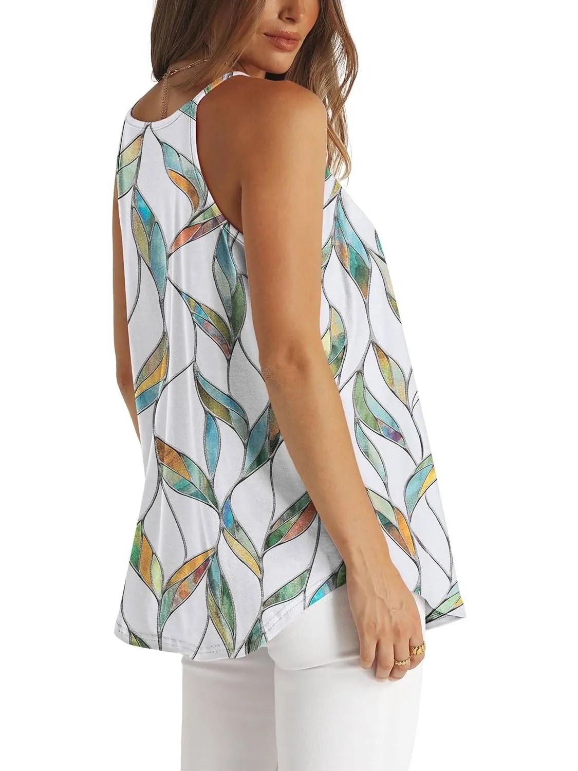 HOT SALE Women's Curved Hem Pleated Spaghetti Strap Tank Tops