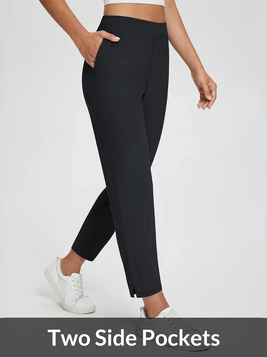 HOT SALE Women's Travel Pants Lightweight Anklle Dresss Pants With Zipper Pockets Summer UPF50