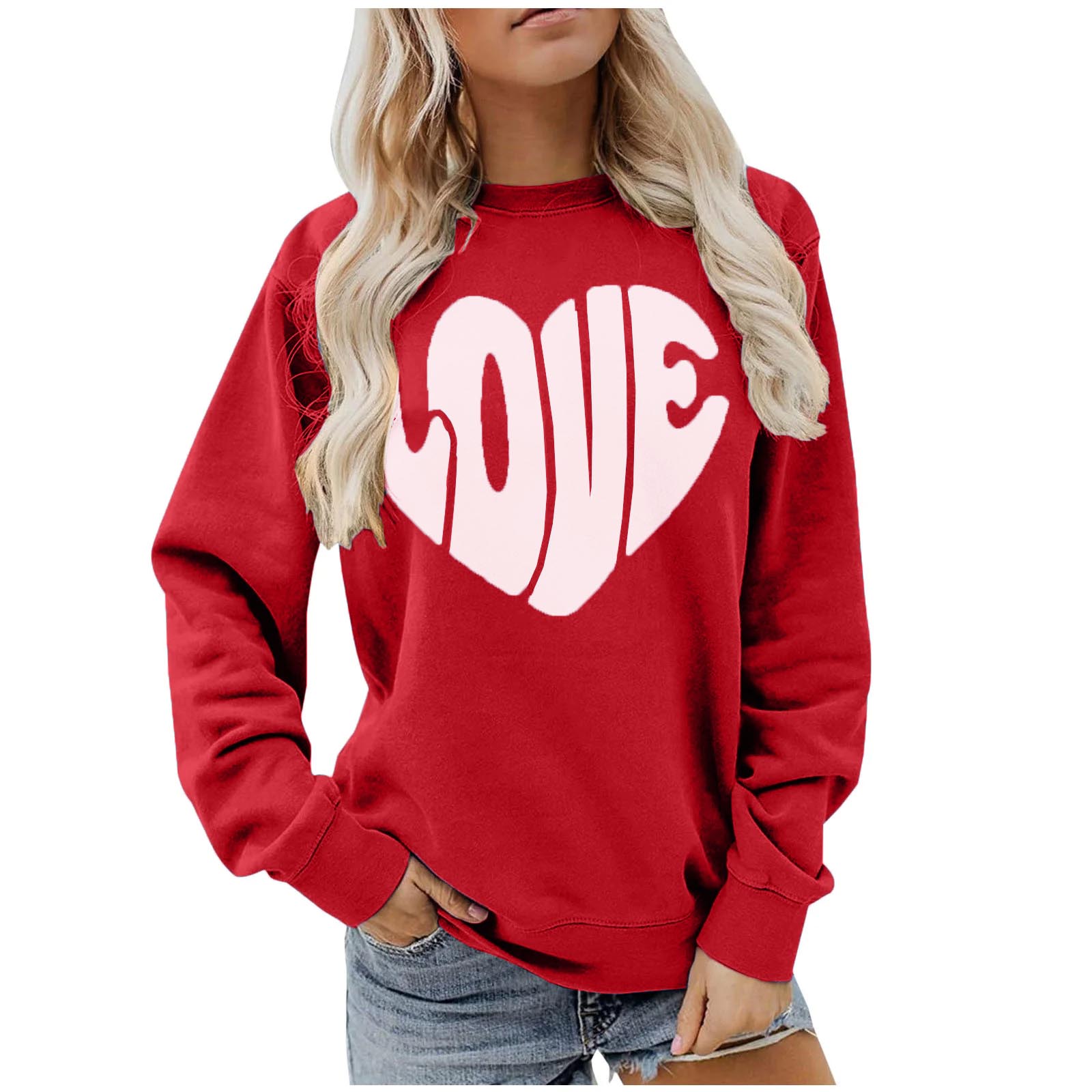 Funny Love Heart Print Crewneck Sweatshirts(BUY 2 FREE SHIPPING!!!)