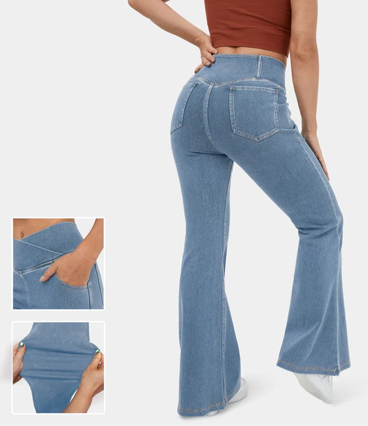 New🔥High-Waisted Cross Flared Pants(Buy 2 Free Shipping）