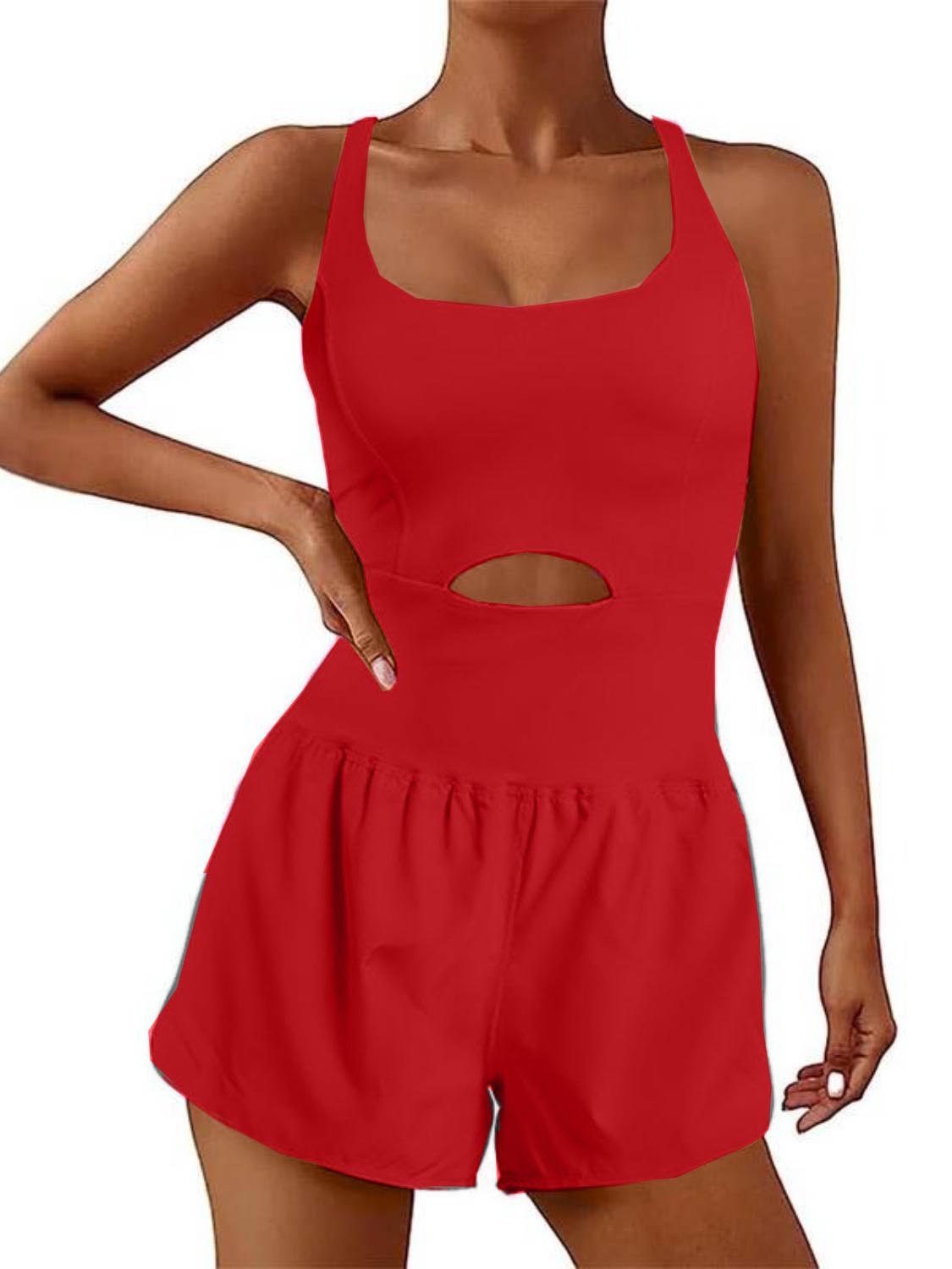 Women's Workout Jumpsuits Rompers With Padded Bras And Attached Liner