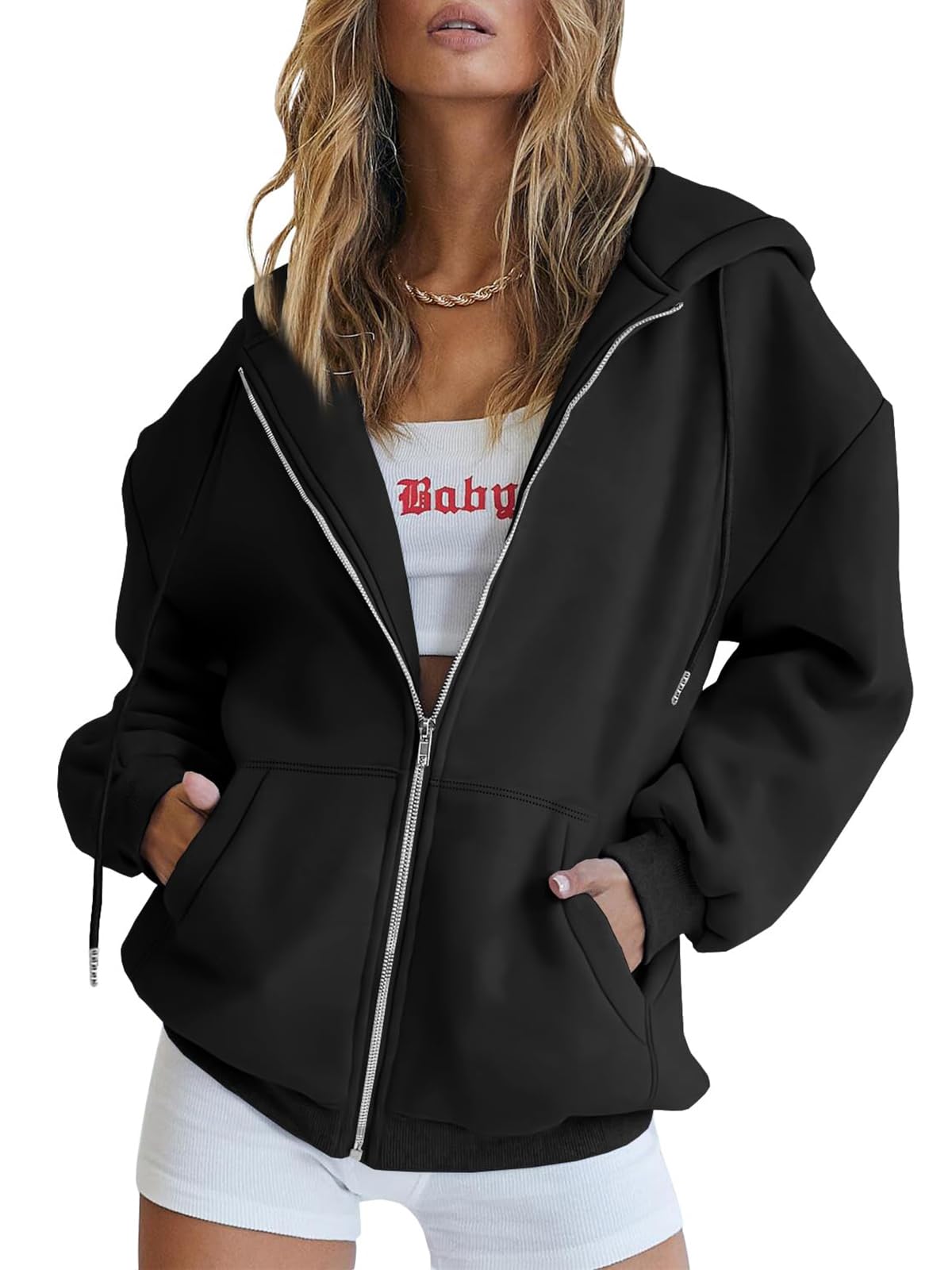 HOT SALE Womens Zip Up Hoodies Oversized Sweatshirts