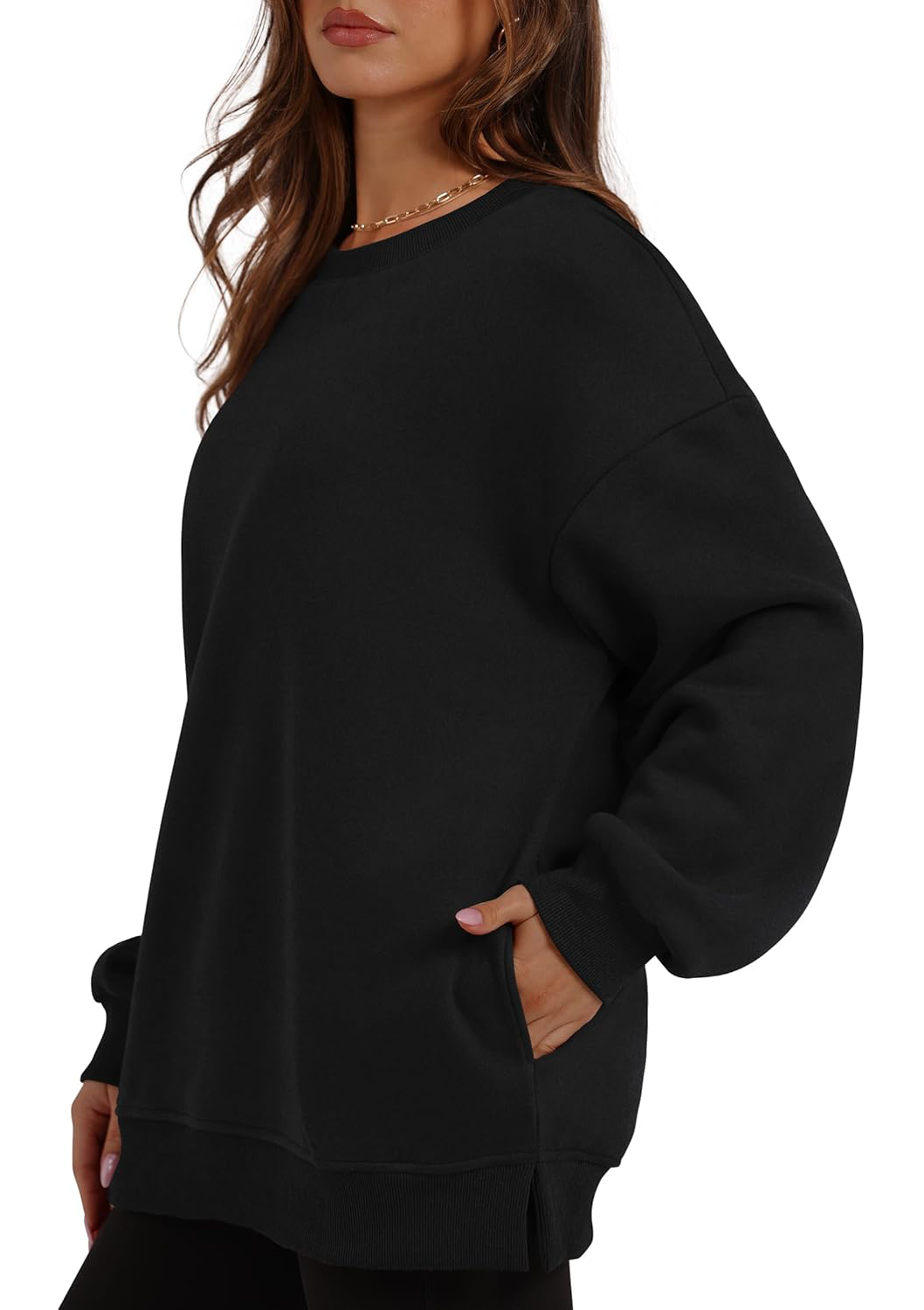 Women's Oversized Crewneck Pullover Sweatshirts with Pocket