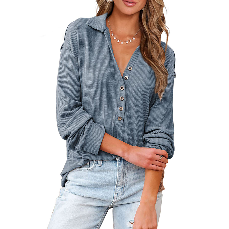 Women's Casual Button Down V Neck Blouses[BUY 2 FREE SHIPPING]