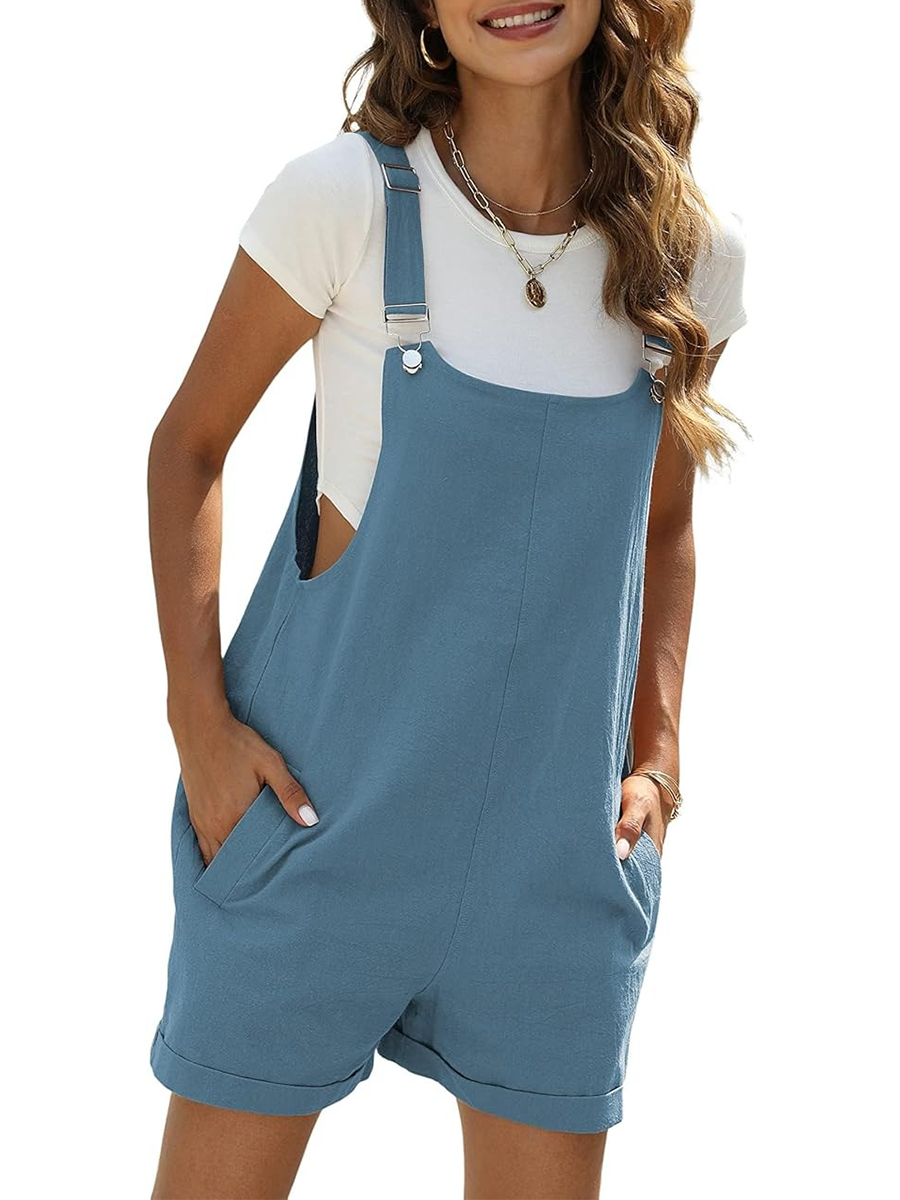 HOT SALE Women's Casual Adjustable Overalls Shorts With Pockets