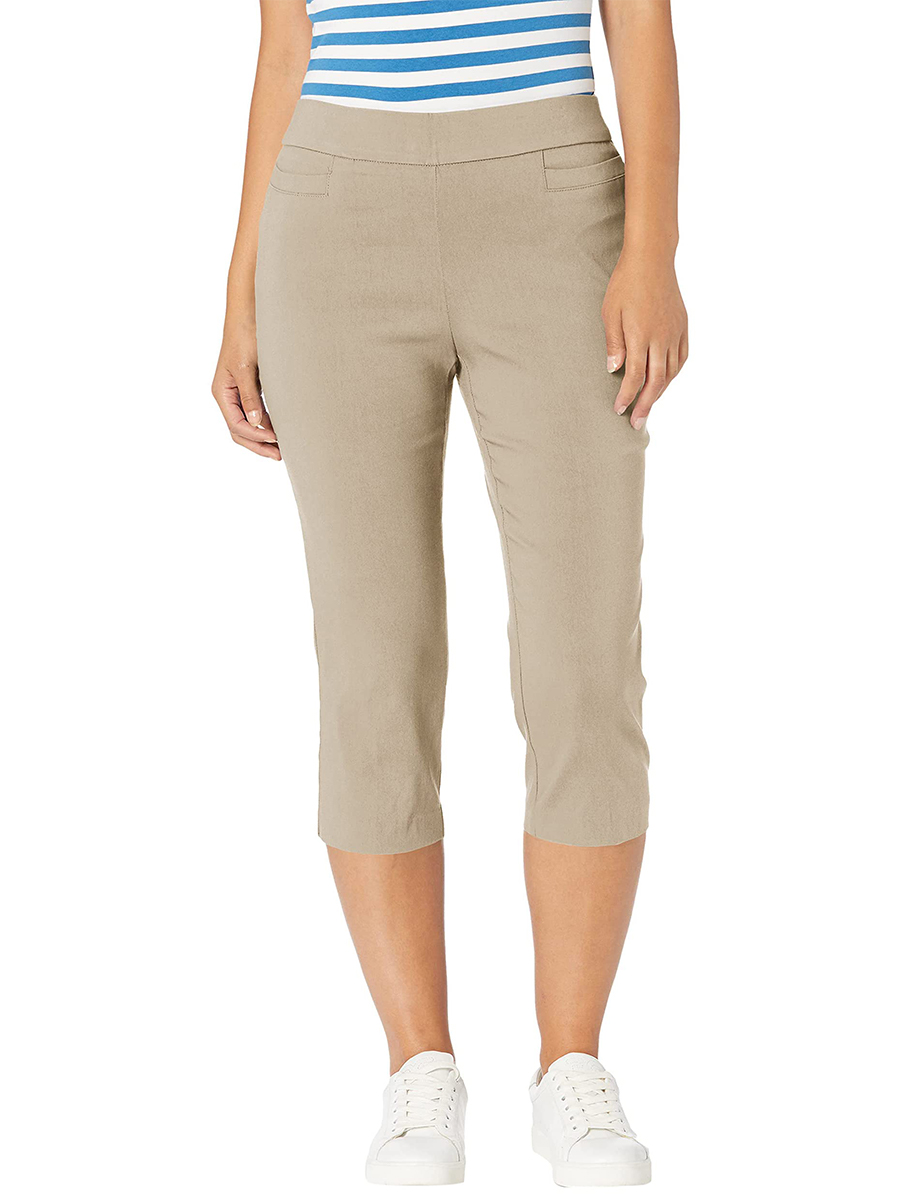HOT SALE Women's High Waist Pull on Capri L Pocket