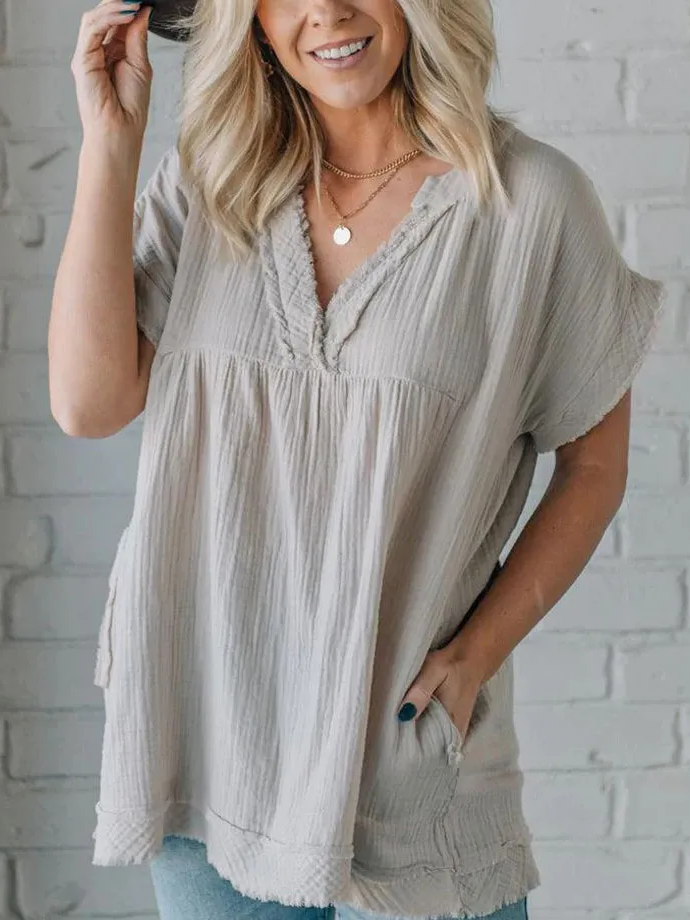 ⏰Hot Sale-Raw Edge Gauze Top(Buy 2 Free Shipping)