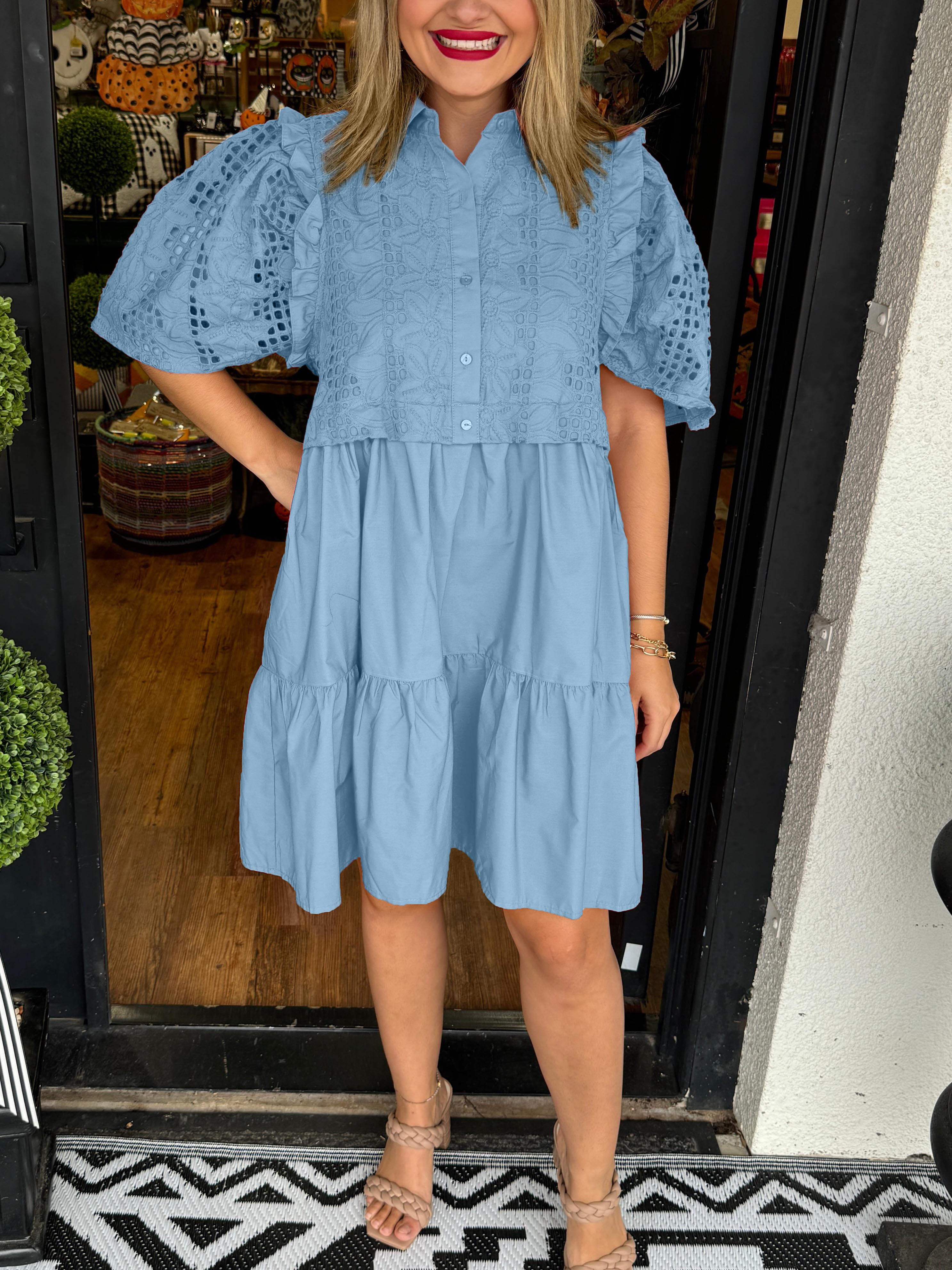 Lace Puff Sleeve Mini Dress (Buy 2 Free Shipping)