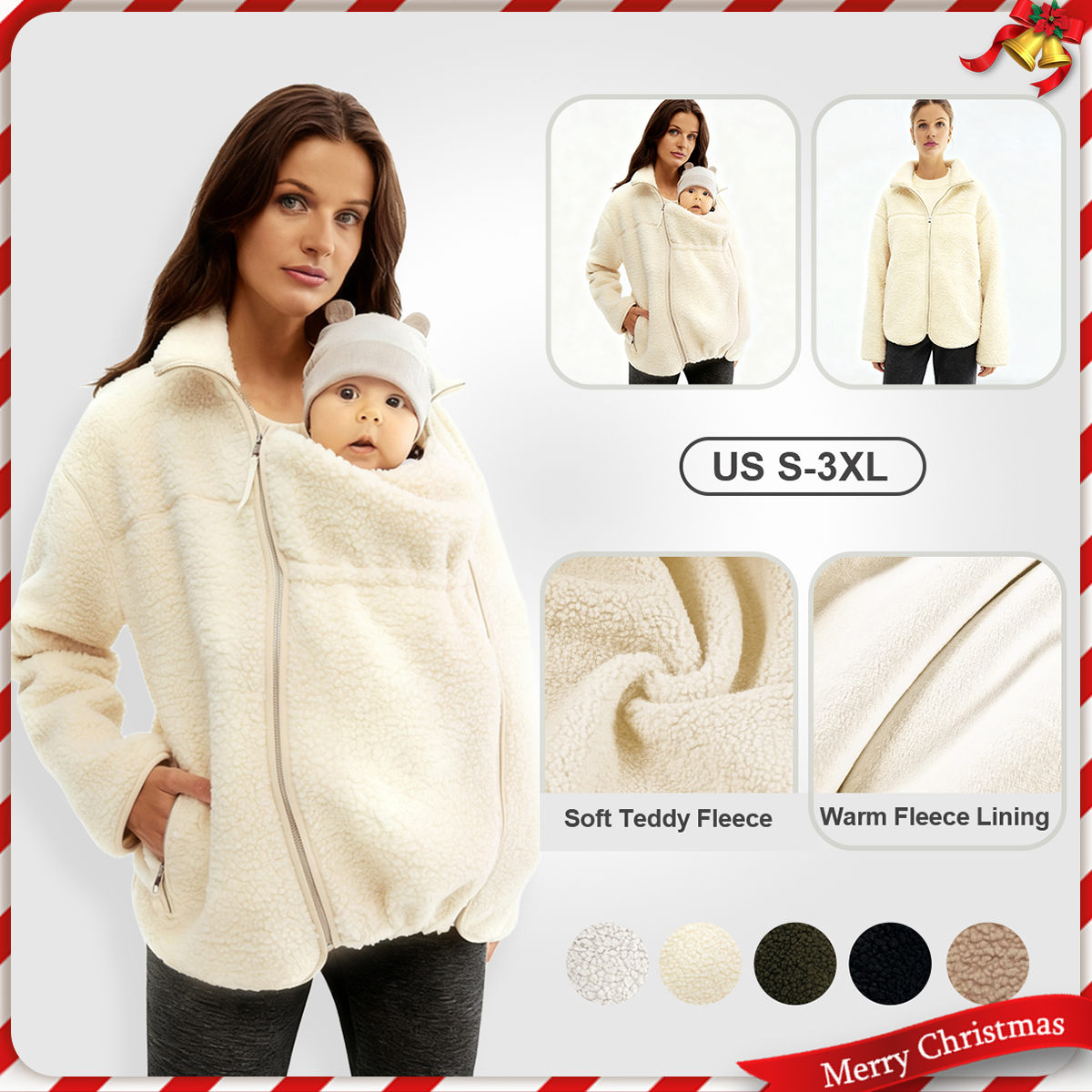 Women Before & After Babywearing Fleece Jacket