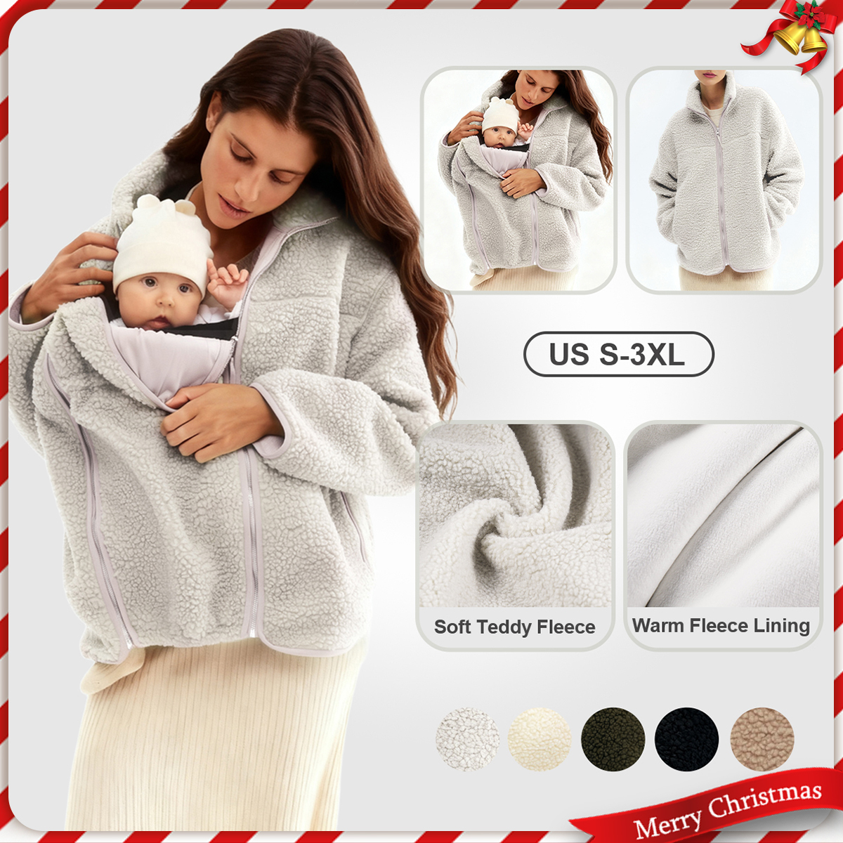 Women Before & After Babywearing Fleece Jacket