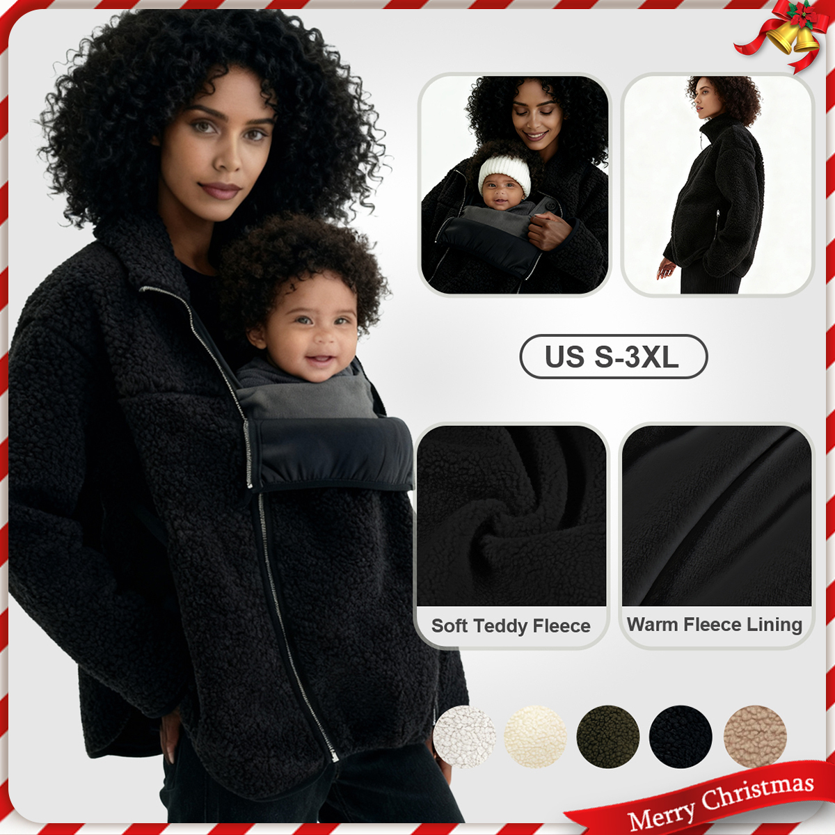 Women Before & After Babywearing Fleece Jacket