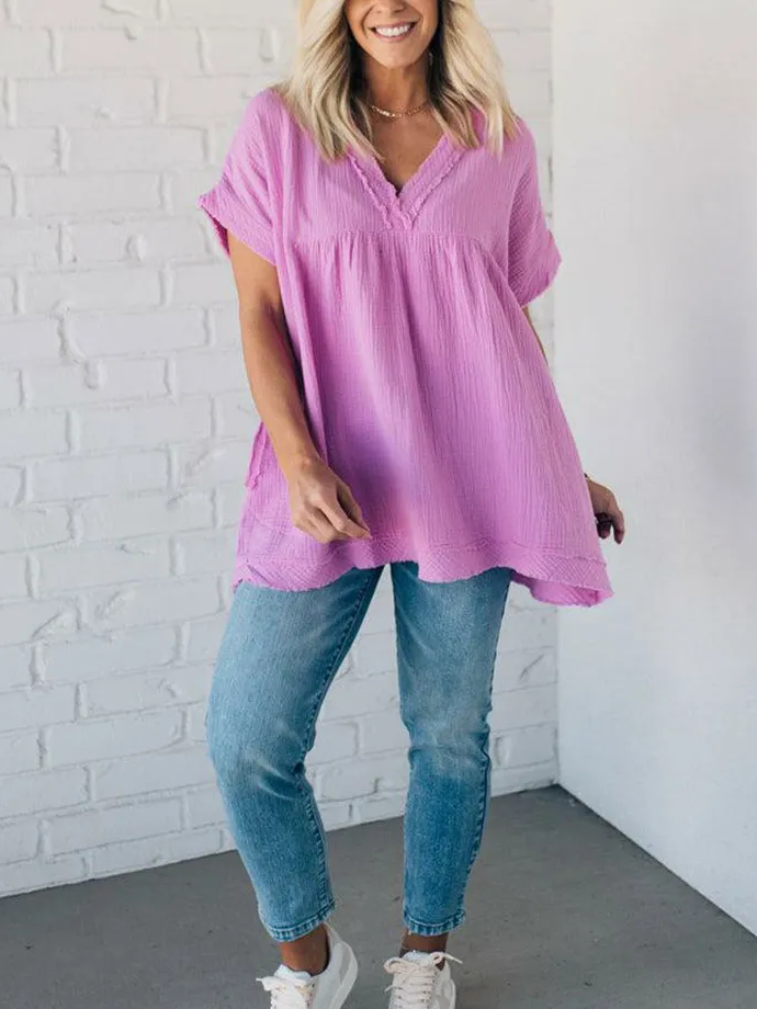 ⏰Hot Sale-Raw Edge Gauze Top(Buy 2 Free Shipping)