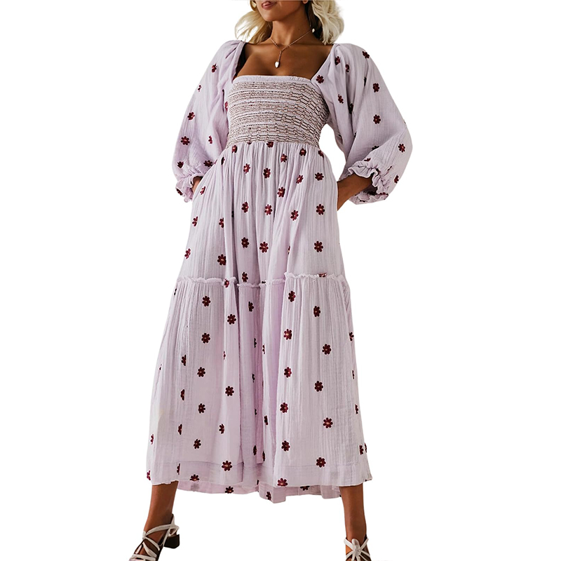 Women's Casual Embroidered Maxi Dress[BUY 2 FREE SHIPPING]