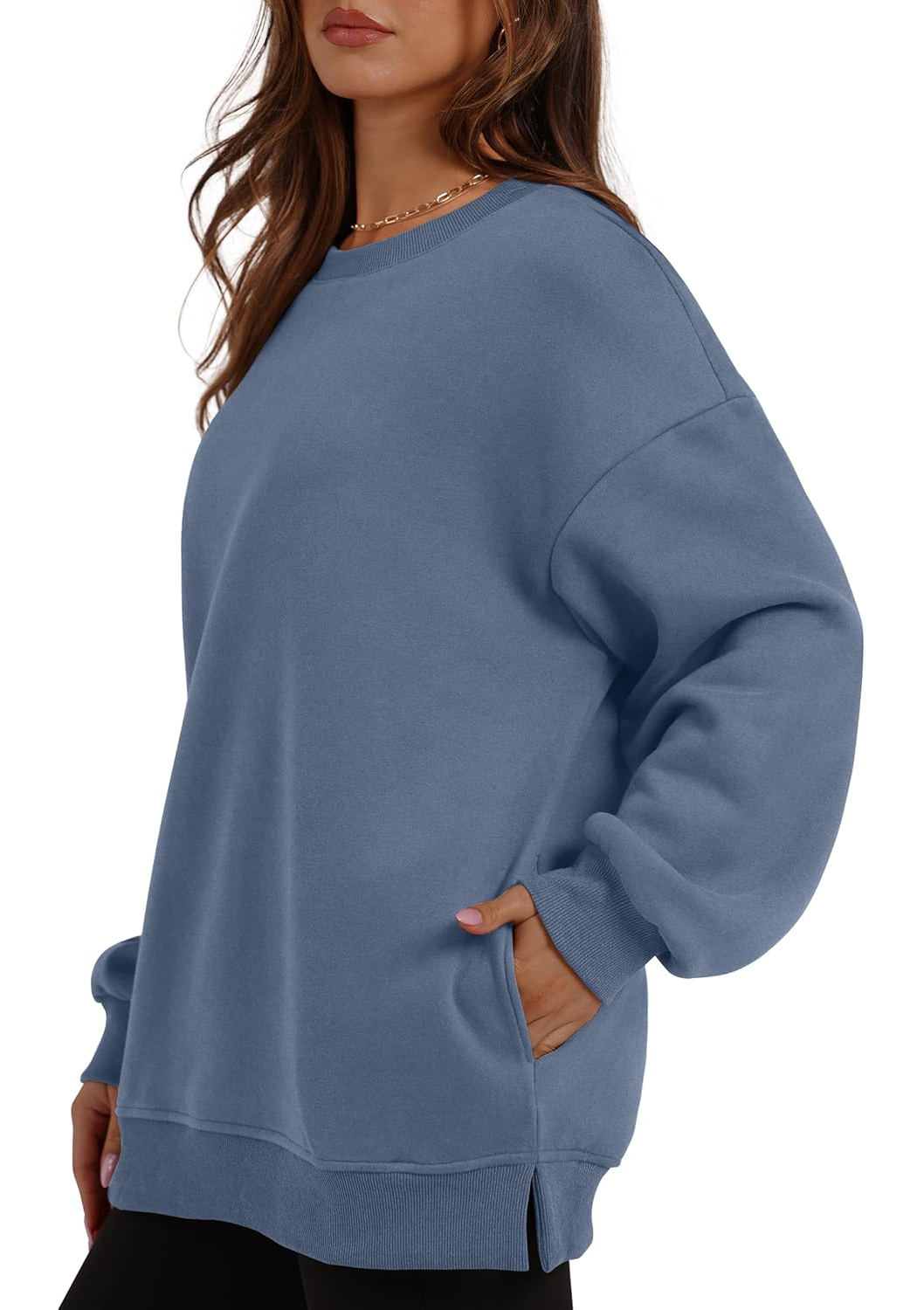 Women's Oversized Crewneck Pullover Sweatshirts with Pocket