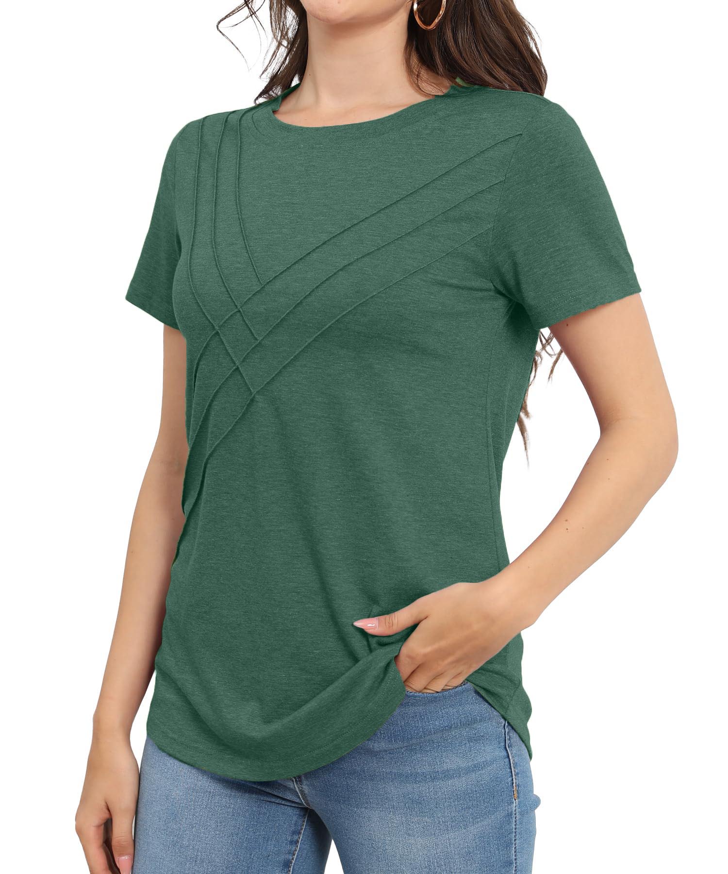 Women's Pleated Short Sleeve Top (buy 3 free shipping!!!)