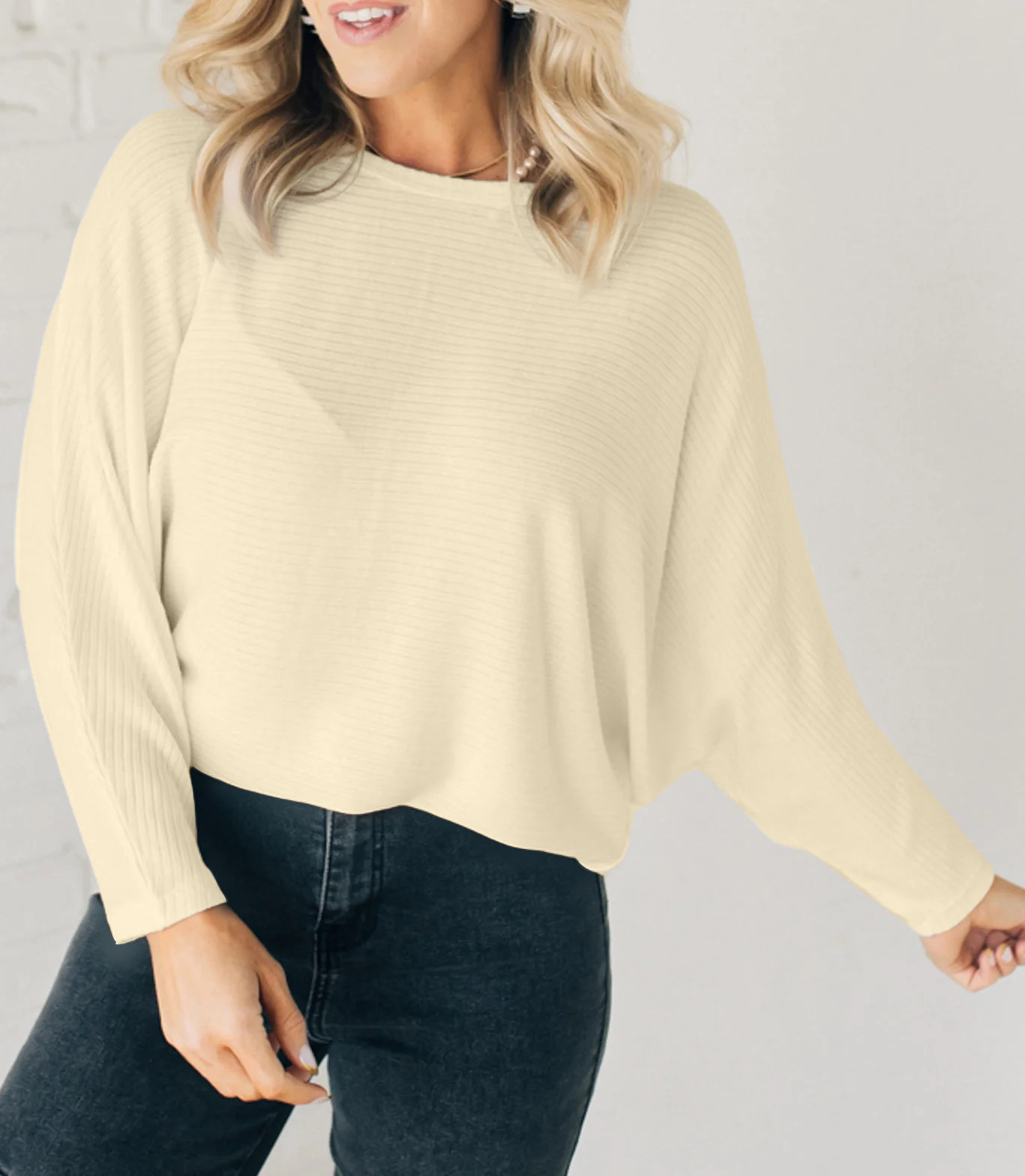 Women's Ribbed Batwing Sleeve Top（Buy 2 Free Shipping）