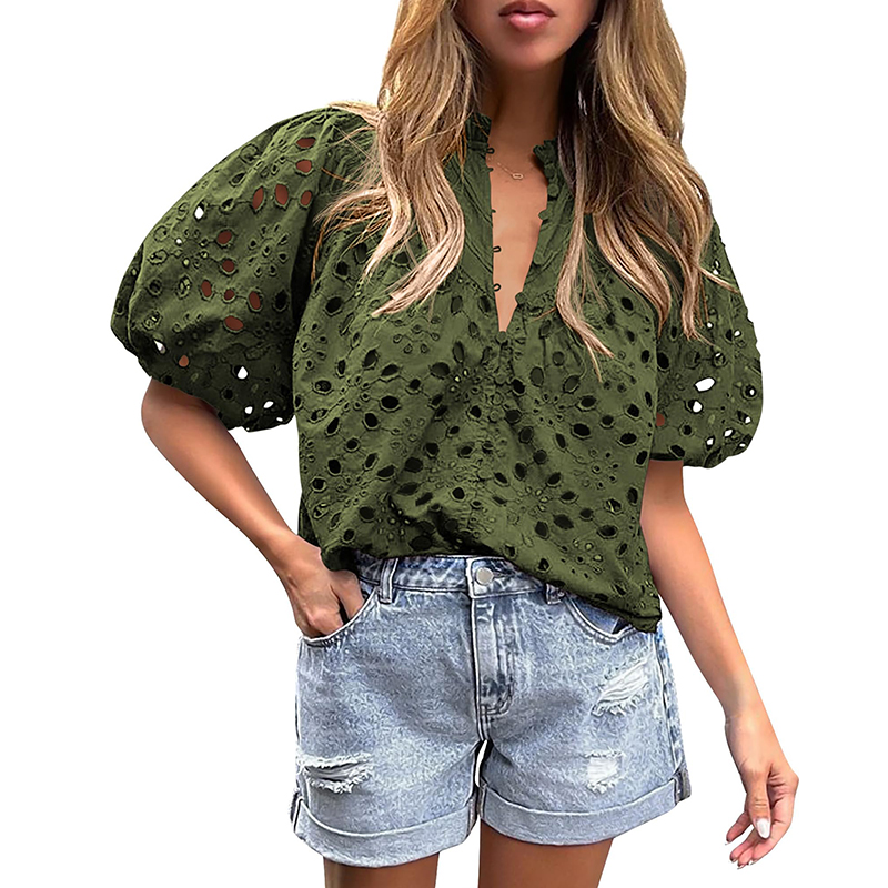 Women's Summer V-Neck Hollow Lace Top✨BUY 2 FREE SHIPPING✨