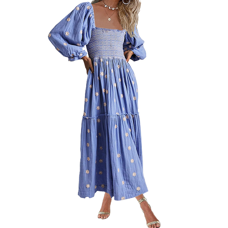 Women's Casual Embroidered Maxi Dress[BUY 2 FREE SHIPPING]