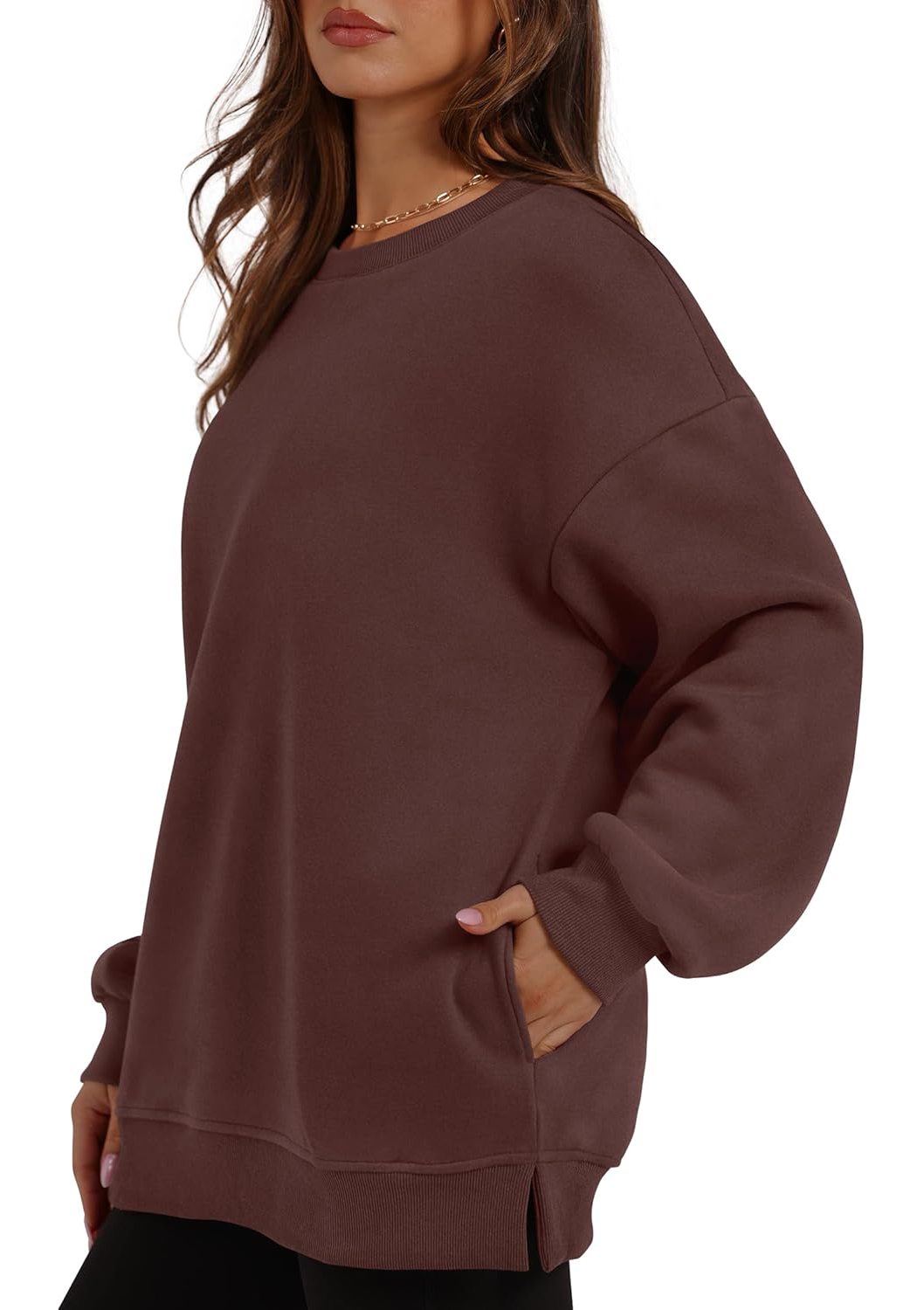 Women's Oversized Crewneck Pullover Sweatshirts with Pocket