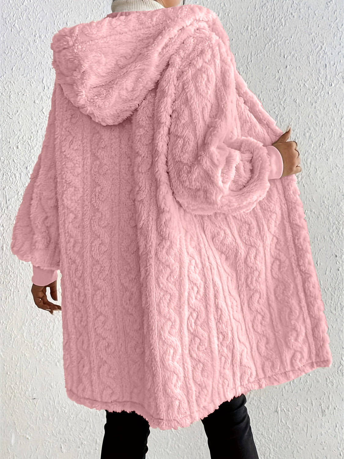 Cozy Open-Front Hooded Jacket –Fuzzy Long Sleeve Layer (Final Days: Big Savings!!!)