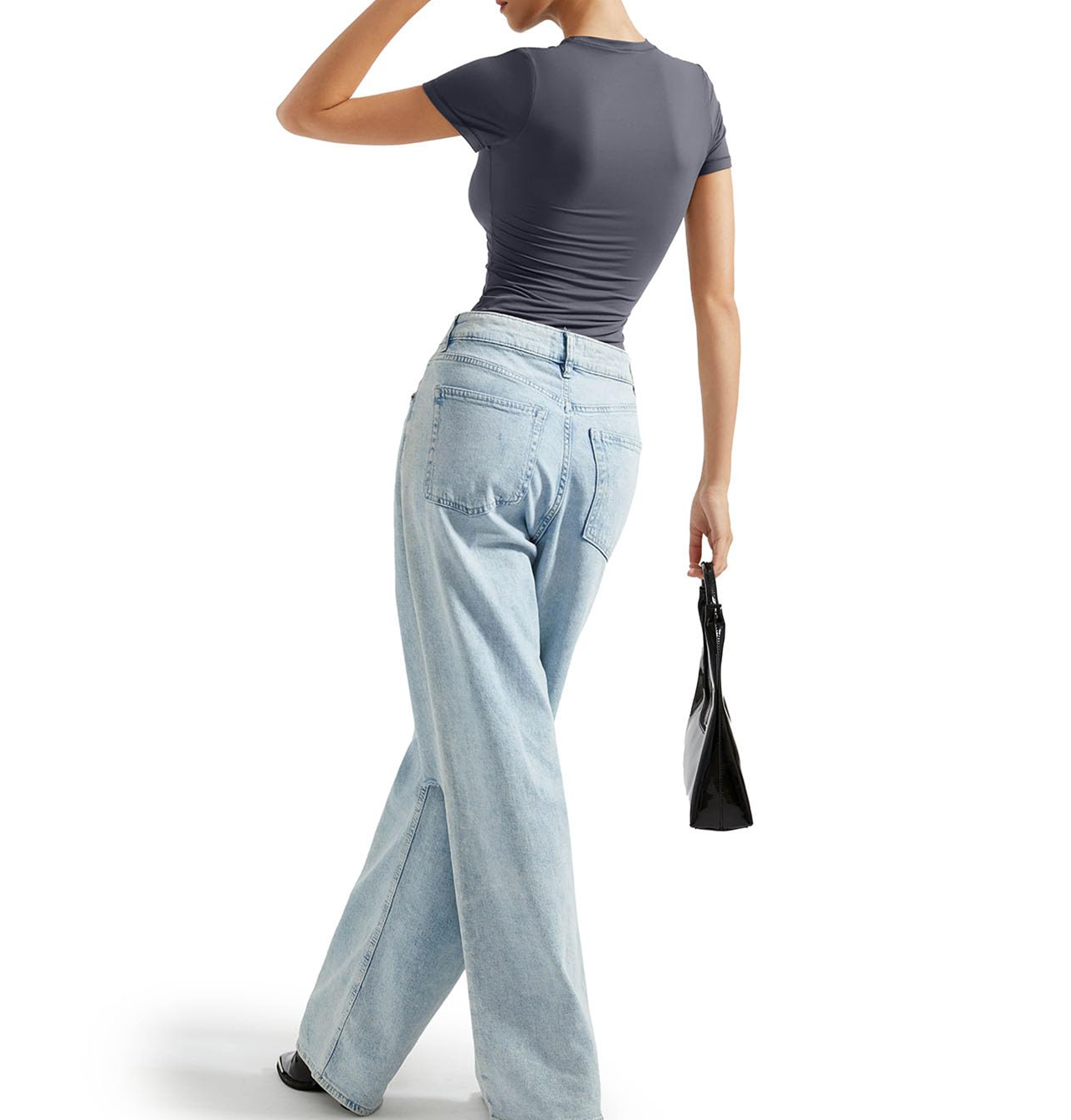 Women's Double Lined Slim Fit Crew Neck Short Sleeve T-Shirt