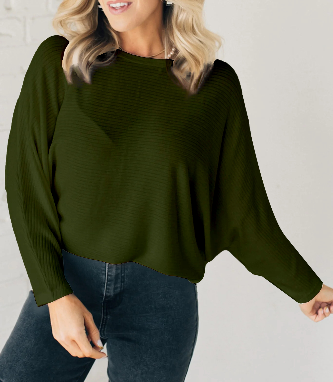 Women's Ribbed Batwing Sleeve Top（Buy 2 Free Shipping）