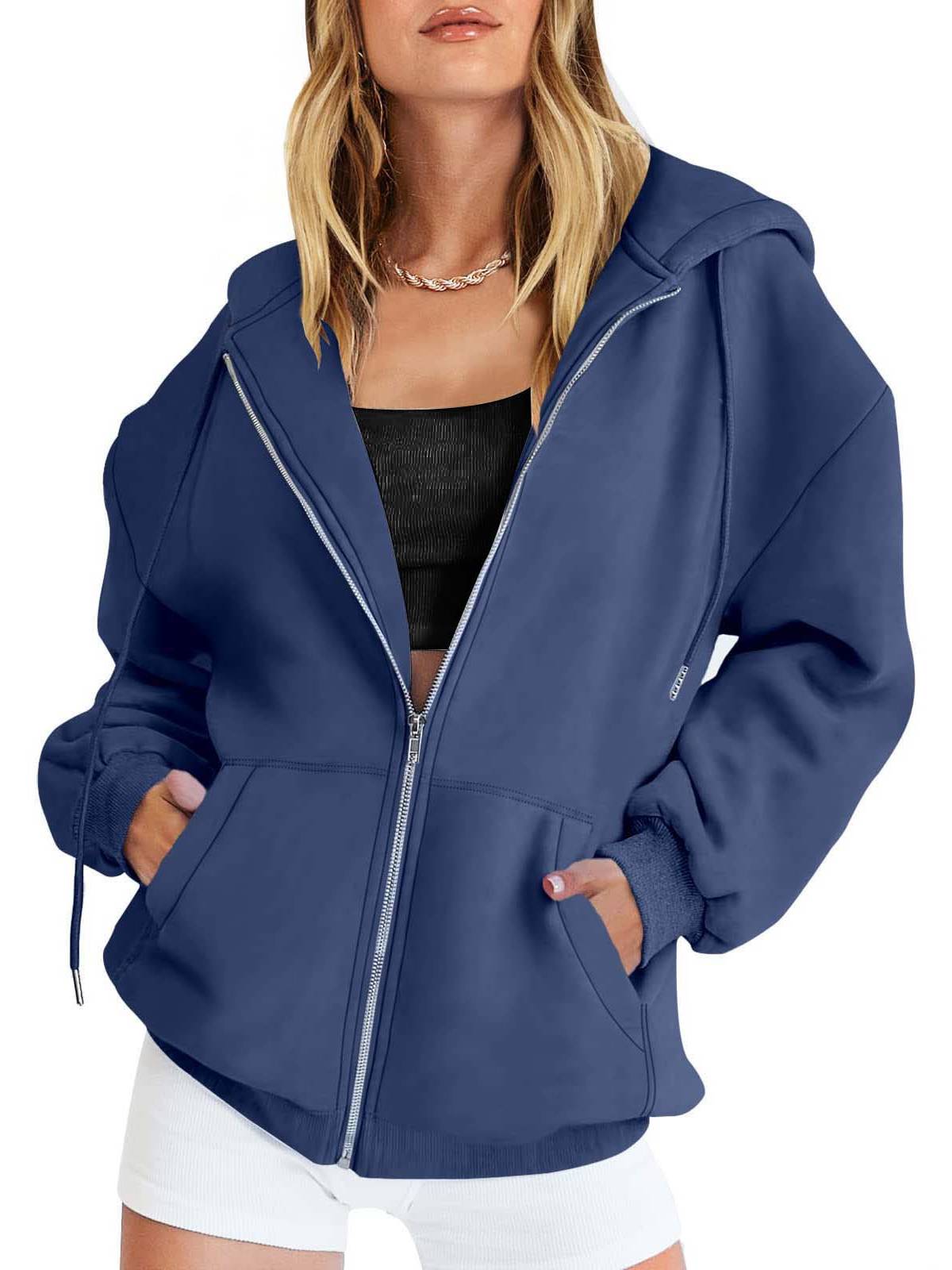 HOT SALE Womens Zip Up Hoodies Oversized Sweatshirts