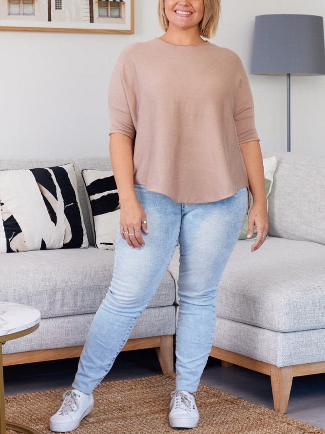 Super Soft Batwing Knit Half Sleeve Top 
