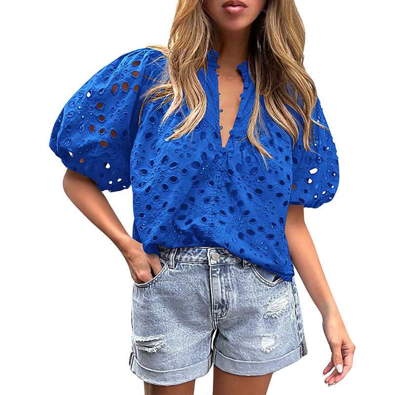 Women's Summer V-Neck Hollow Lace Top✨BUY 2 FREE SHIPPING✨