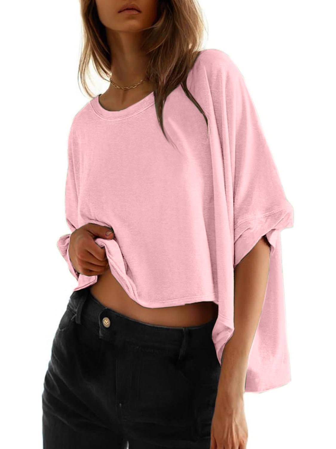 Women's Oversized Short Sleeve Cropped T-Shirt