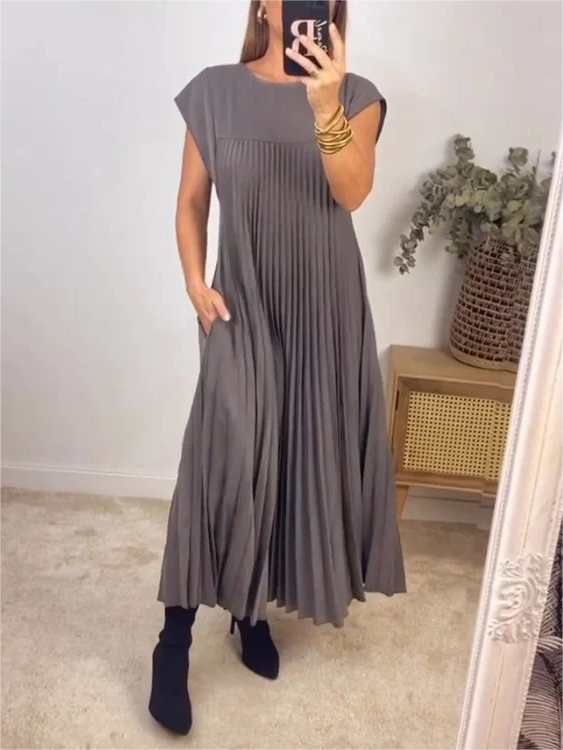 Women's Pleated Simple Elegant Dress(Buy 2 Free Shipping)