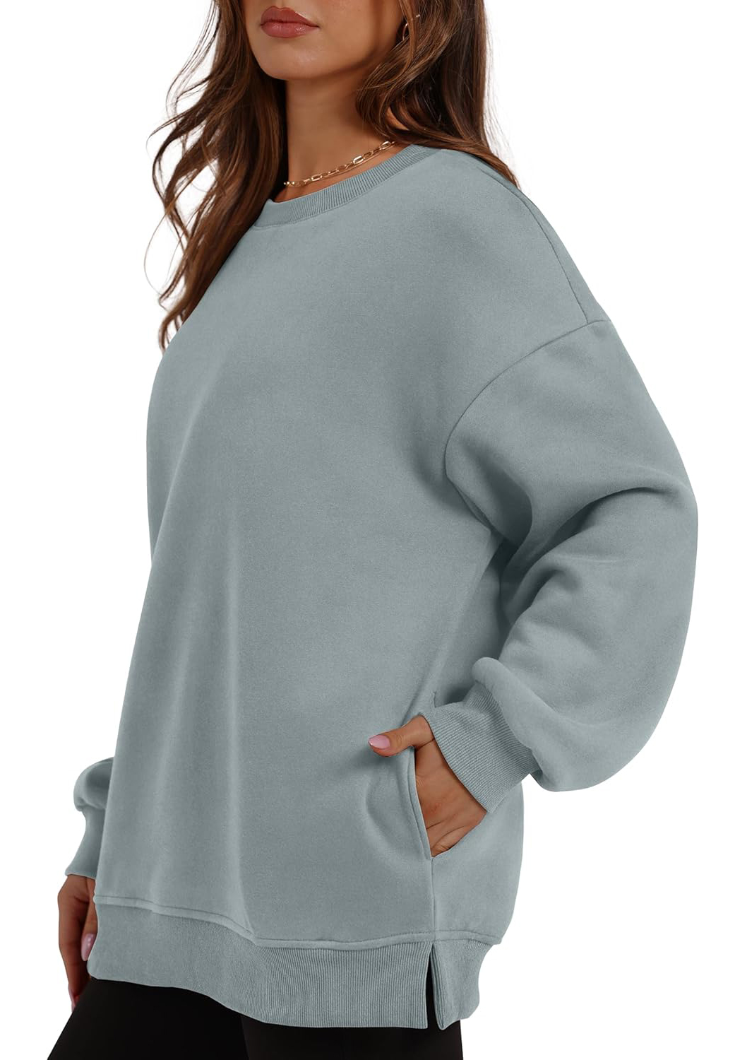 Women's Oversized Crewneck Pullover Sweatshirts with Pocket