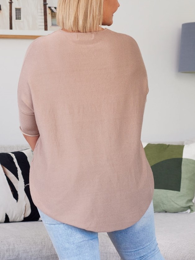 Super Soft Batwing Knit Half Sleeve Top 
