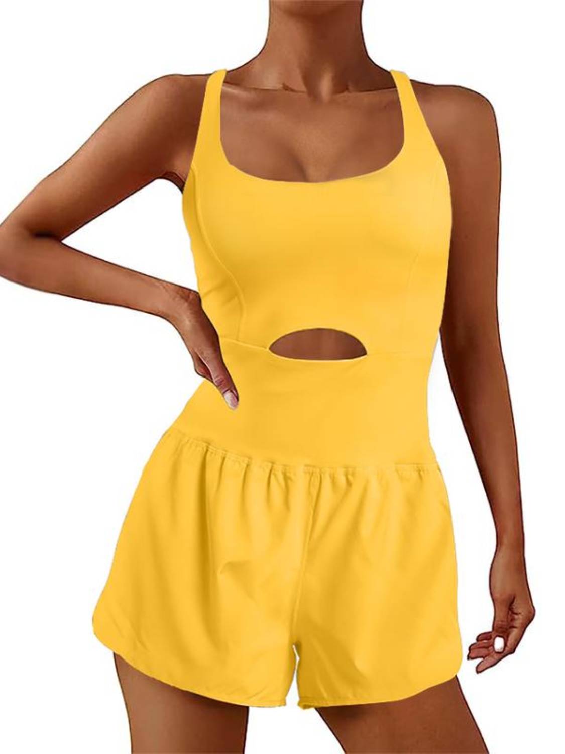 Women's Workout Jumpsuits Rompers With Padded Bras And Attached Liner