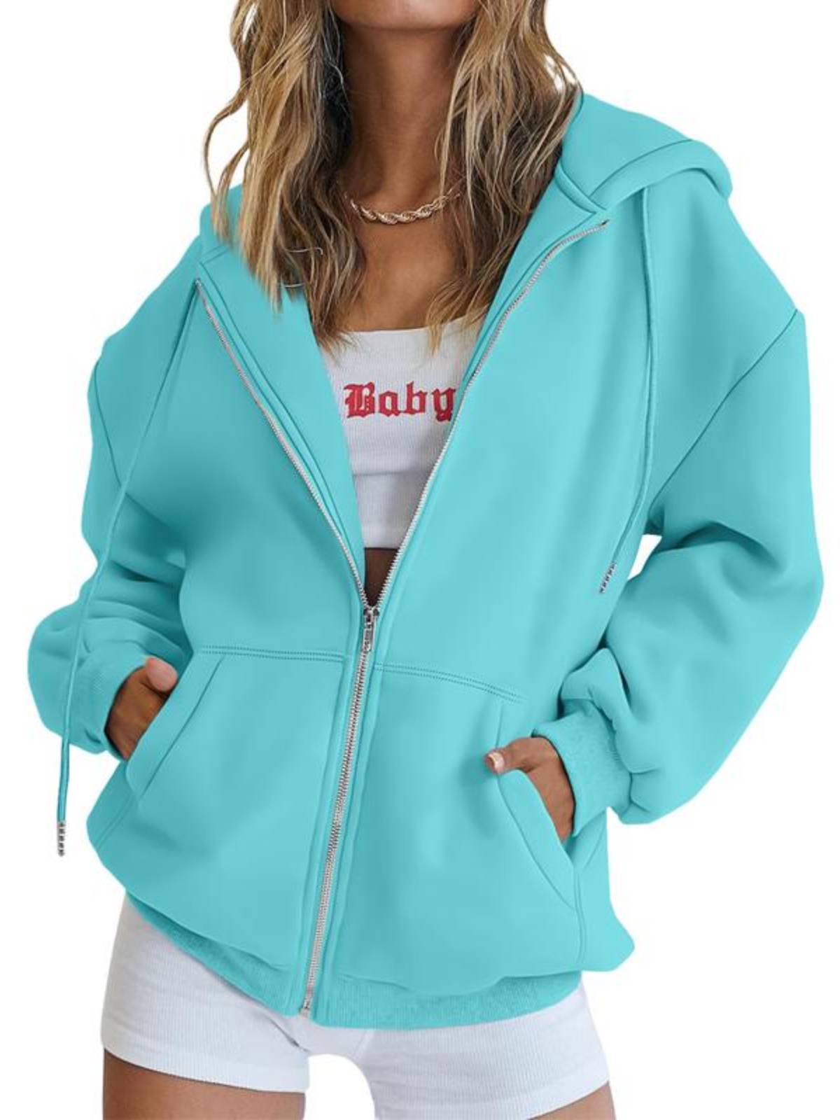 HOT SALE Womens Zip Up Hoodies Oversized Sweatshirts