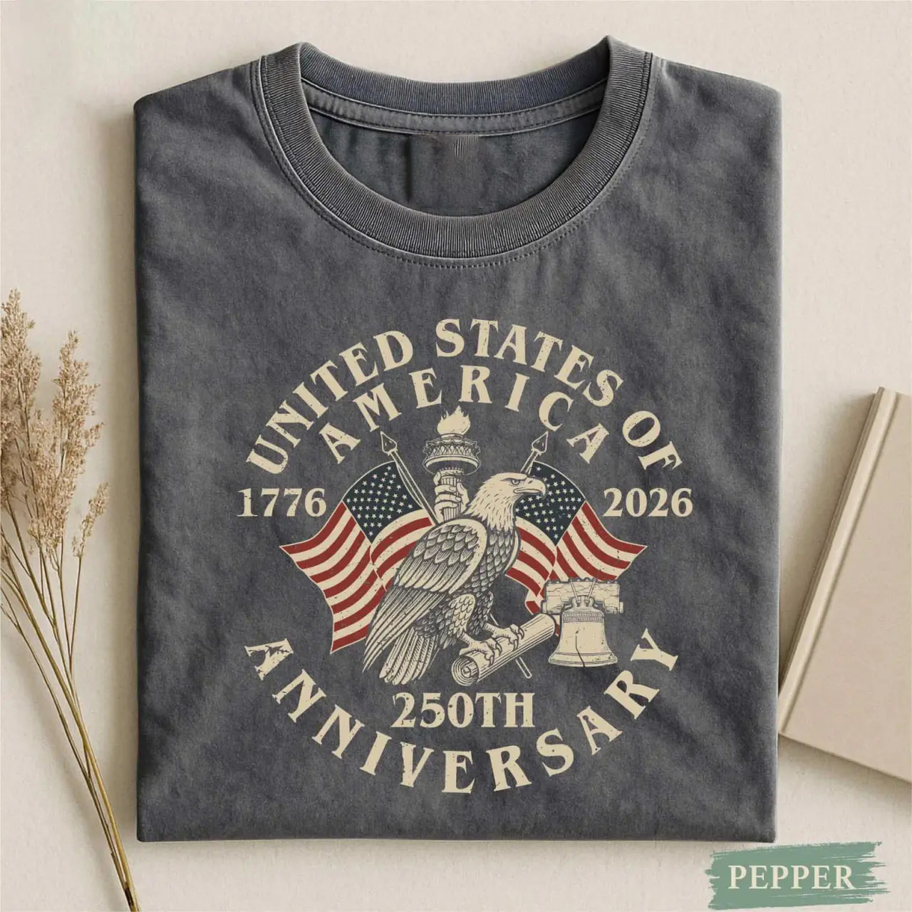 USA 250th Anniversary Printed Vintage T-Shirt