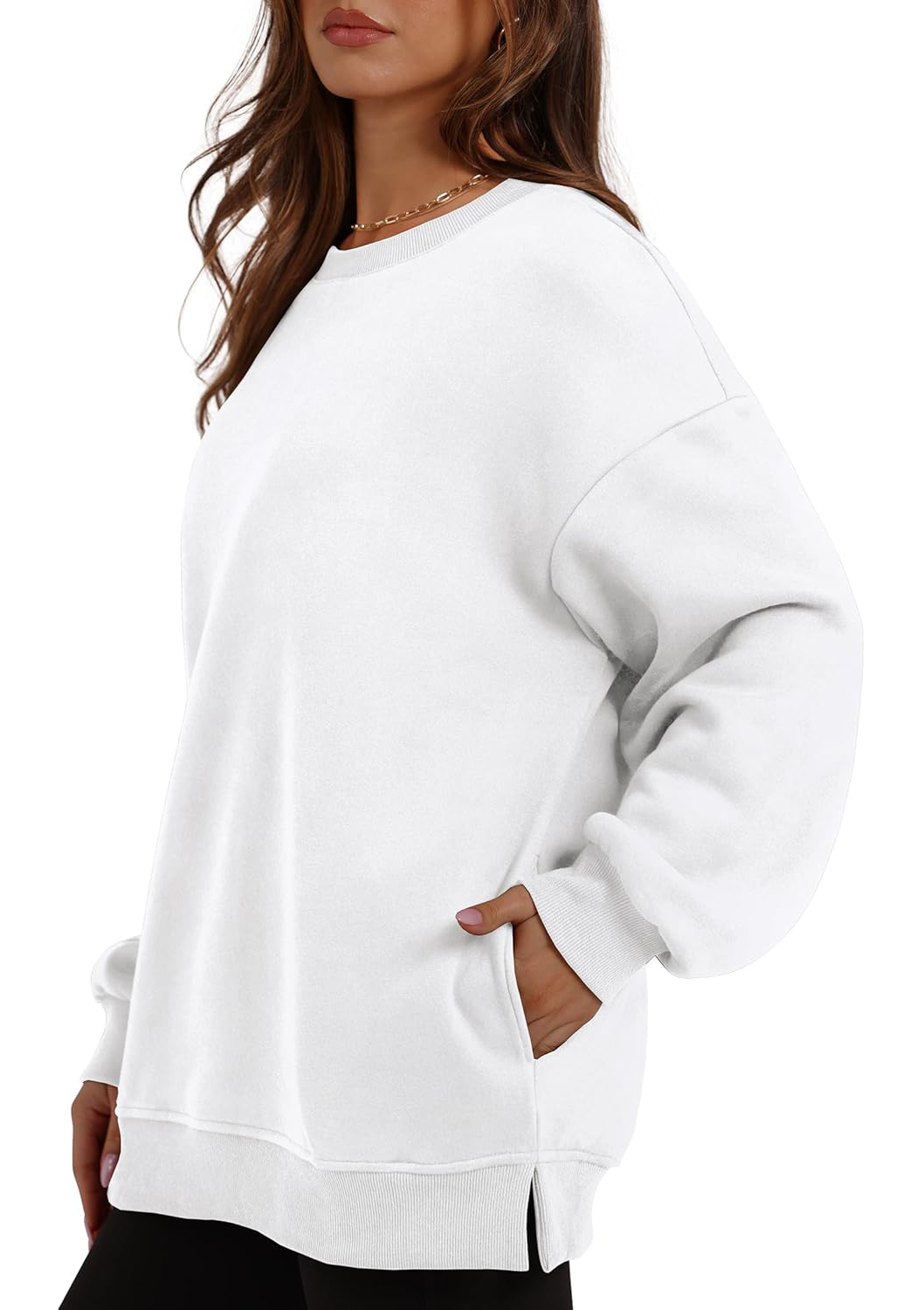Women's Oversized Crewneck Pullover Sweatshirts with Pocket