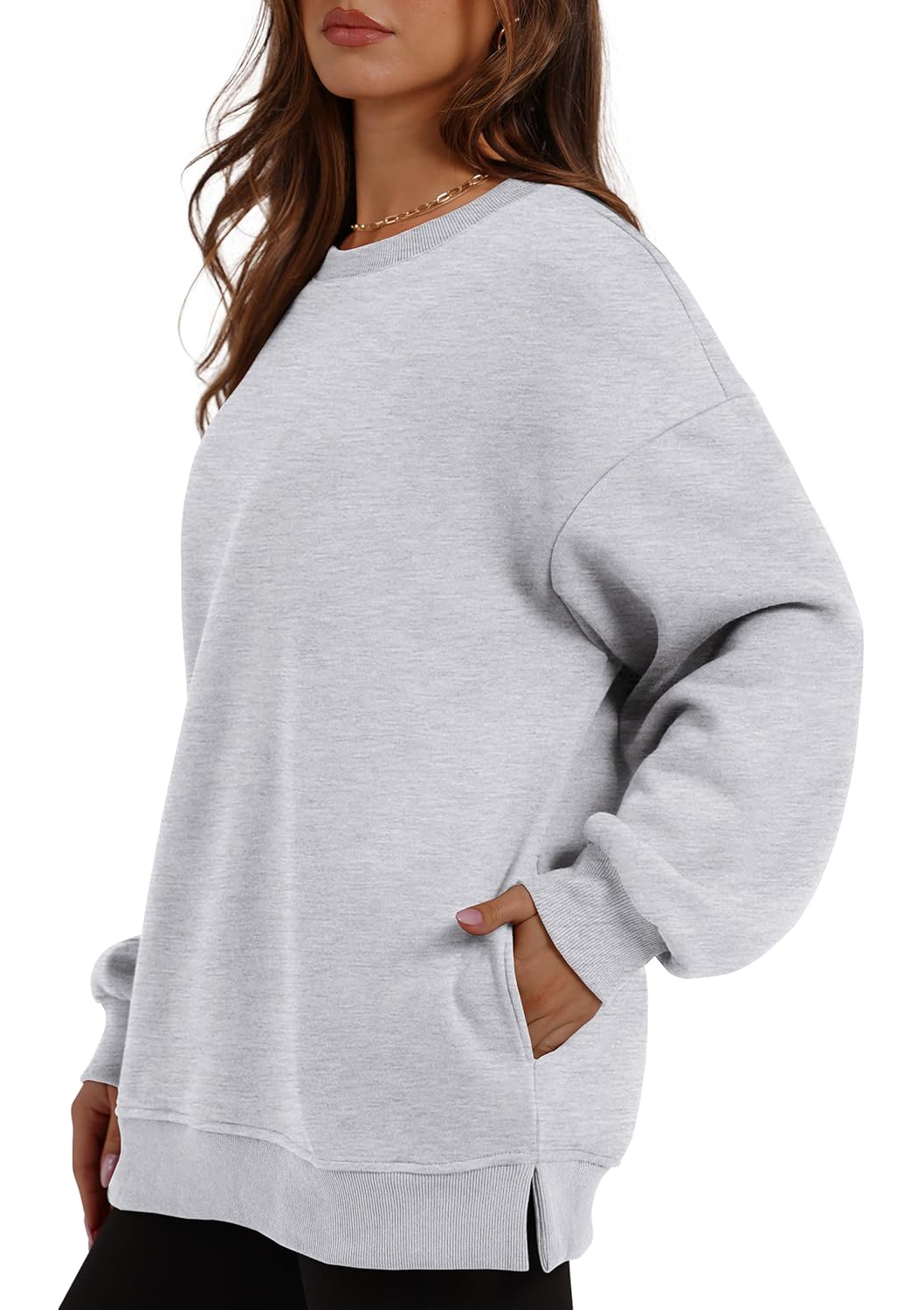 Women's Oversized Crewneck Pullover Sweatshirts with Pocket