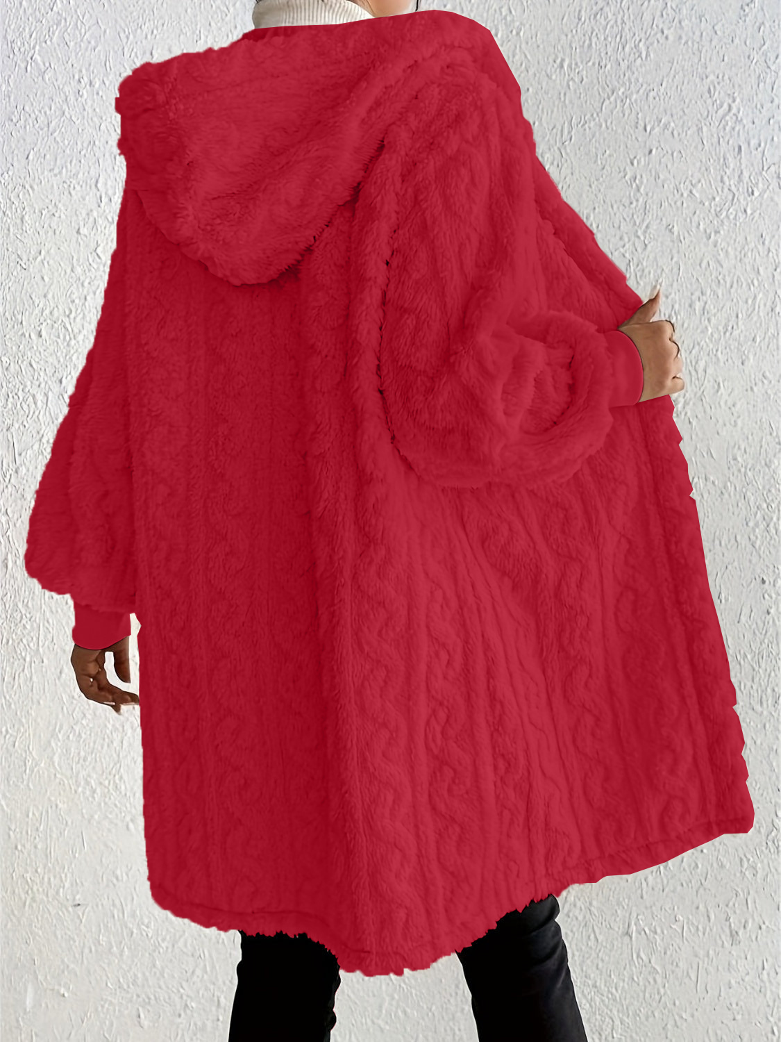 Cozy Open-Front Hooded Jacket –Fuzzy Long Sleeve Layer (Final Days: Big Savings!!!)