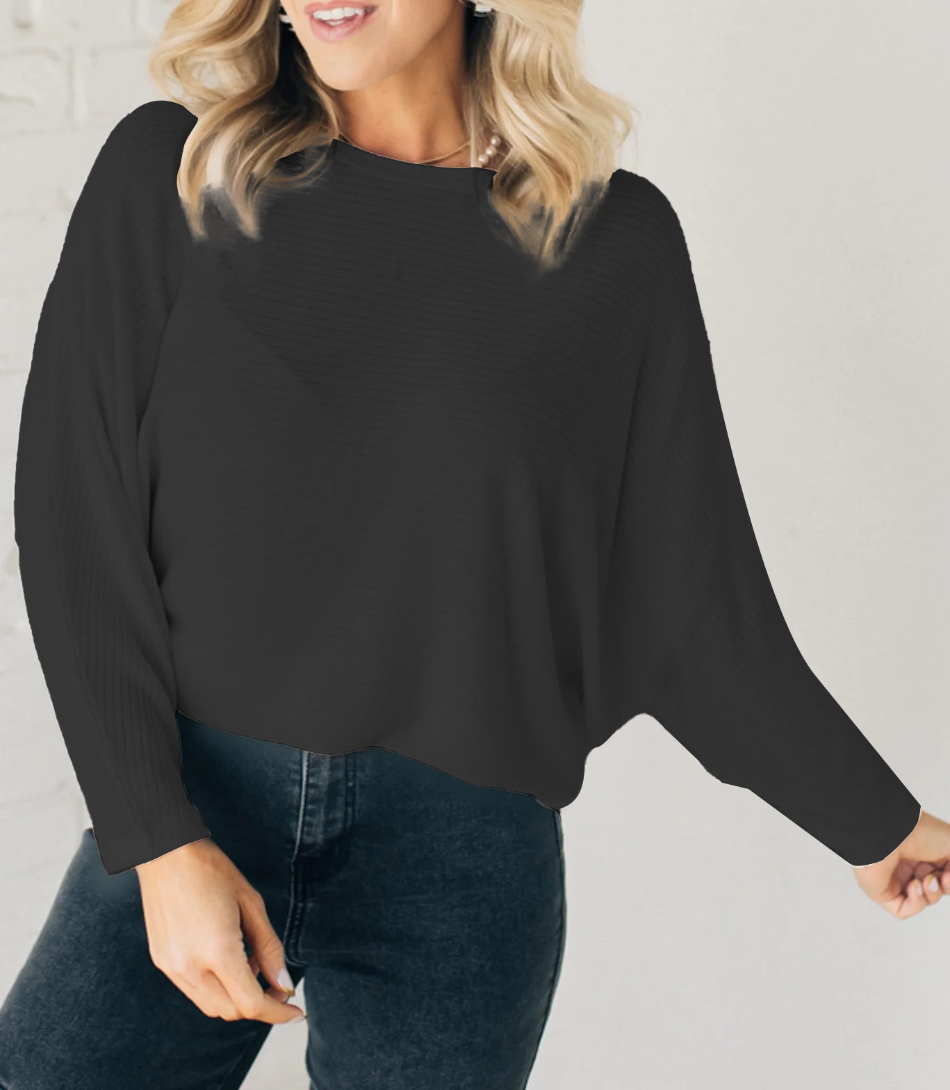 Women's Ribbed Batwing Sleeve Top（Buy 2 Free Shipping）