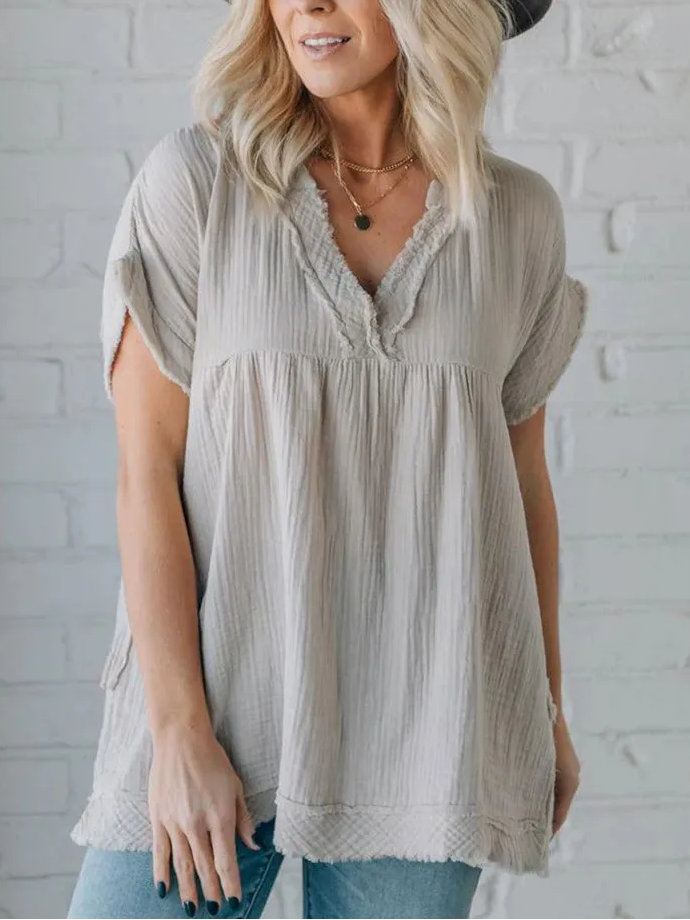 ⏰Hot Sale-Raw Edge Gauze Top(Buy 2 Free Shipping)