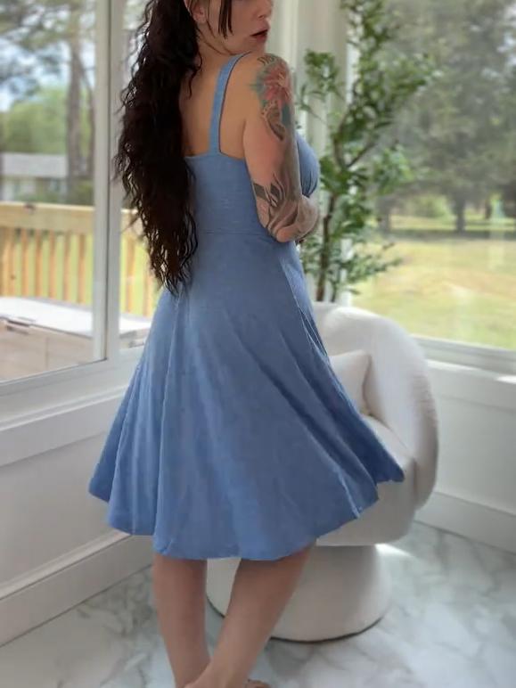 Women'S Casual A-Line Metallic Corduroy Dress with Grommets