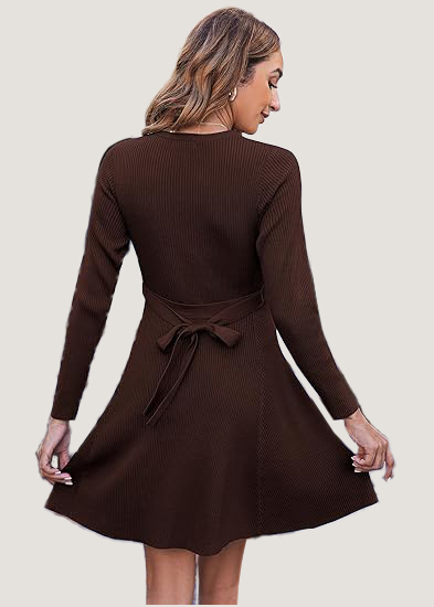 Women's Fall Winter Casual Dress Crewneck Long Sleeve A-Line Sweater (BUY 2 FREE SHIPPING!!!)