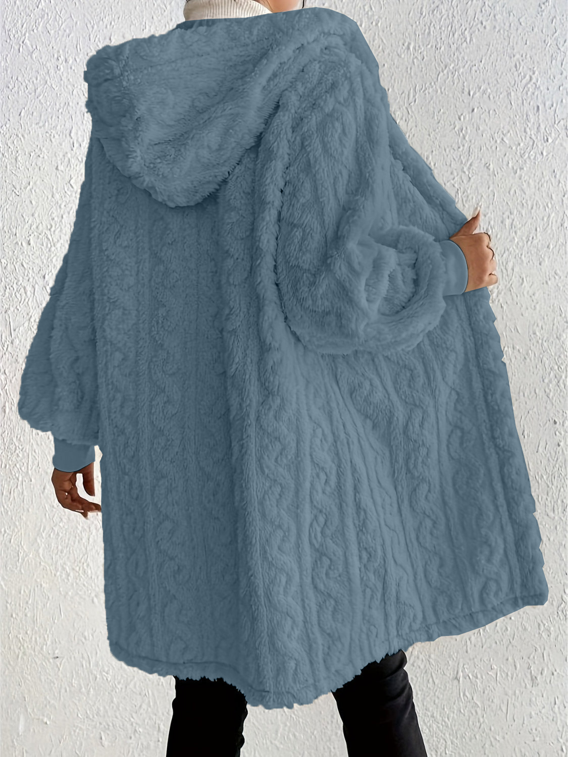 Cozy Open-Front Hooded Jacket –Fuzzy Long Sleeve Layer (Final Days: Big Savings!!!)