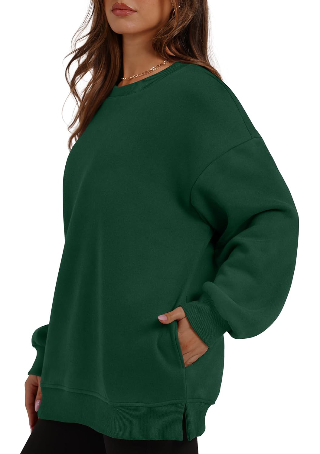 Women's Oversized Crewneck Pullover Sweatshirts with Pocket