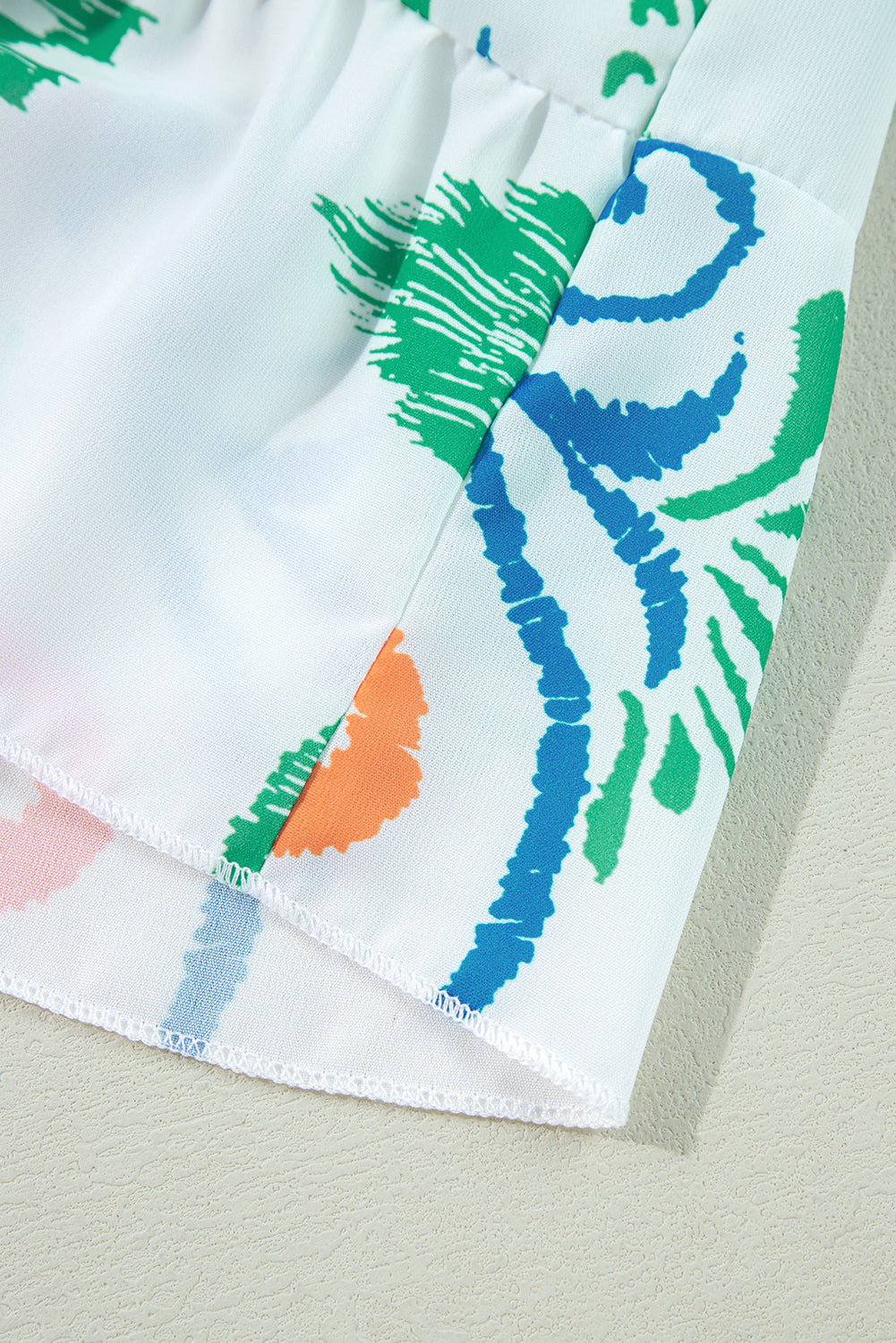 Women's Print Boho Button 3/4 Sleeve Tiered Babydoll Dress