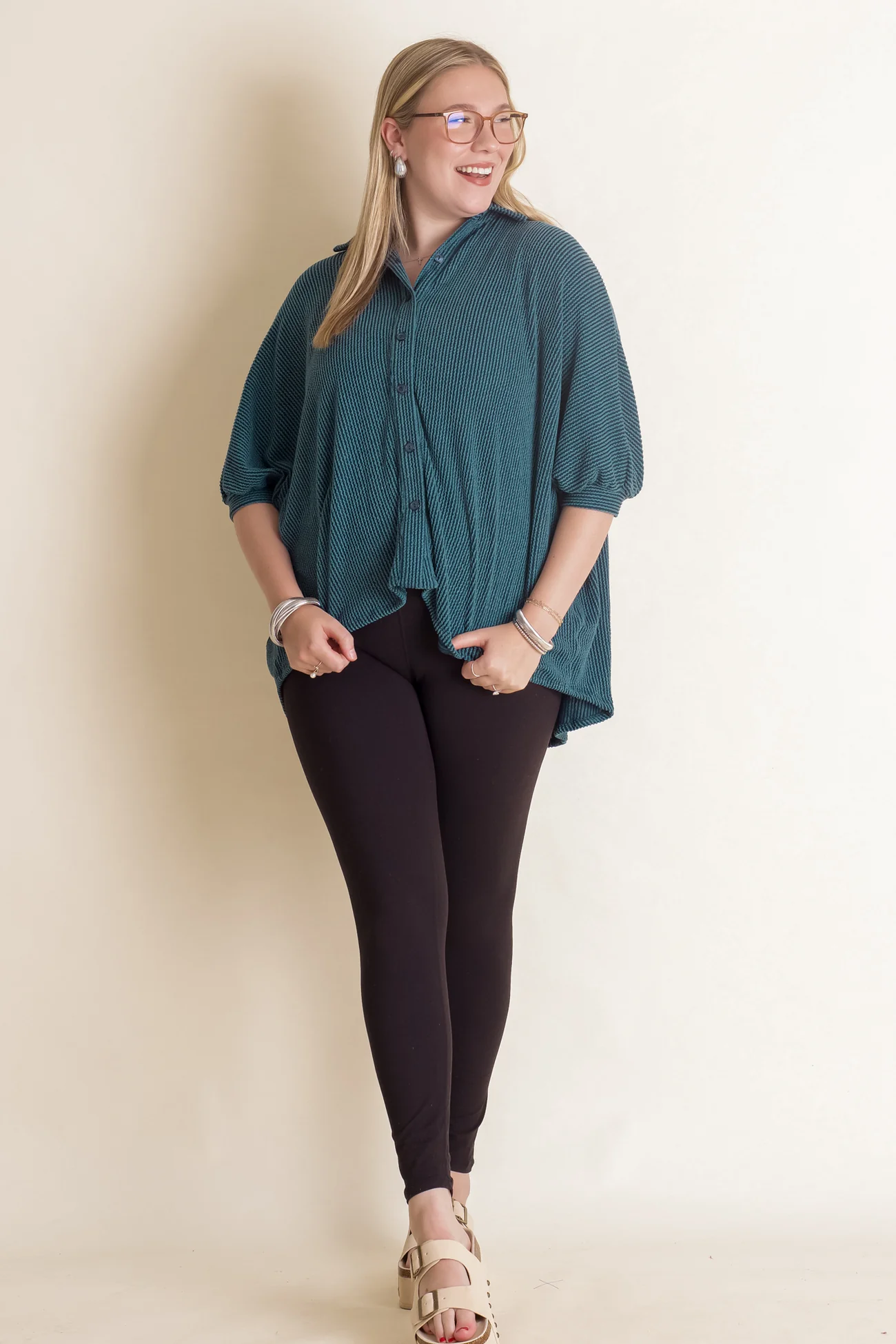 Women's Seasons Ribbed Button Down Top(Buy 2 Free Shipping)