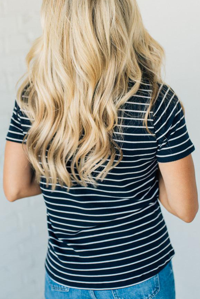 Striped Ribbed Tee