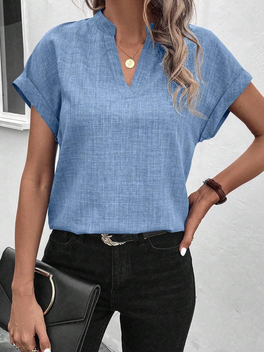Women's Summer V-neck Casual Short-sleeved Basic Tops(BUY 3 FREE SHIPPING)