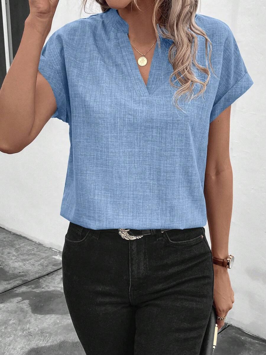 Women's Summer V-neck Casual Short-sleeved Basic Tops(BUY 3 FREE SHIPPING)